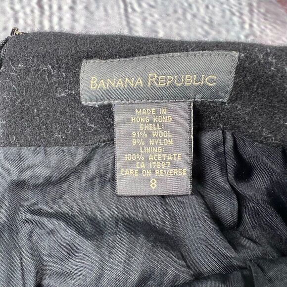 Banana Republic Women's Wool Blend Black Career Skirt Size 8 28W - Picture 2 of 8